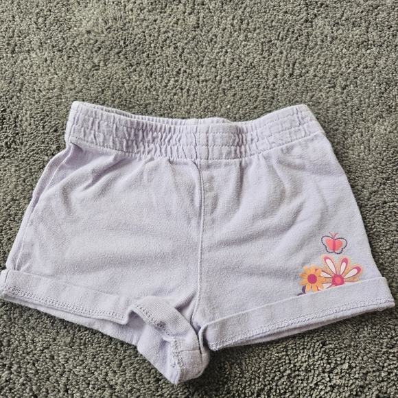 Wonderkids Other - Wonderkids Light Purple Shorts with Floral and Apple Design